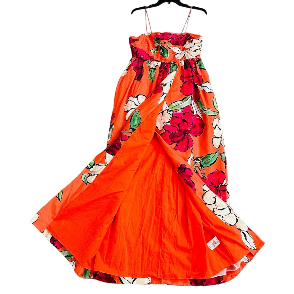 Aje. Sculptura Monument Tulip Linen Blend Maxi Dress Vivid Camel size 10 | US 6 - Picture 10 of 16